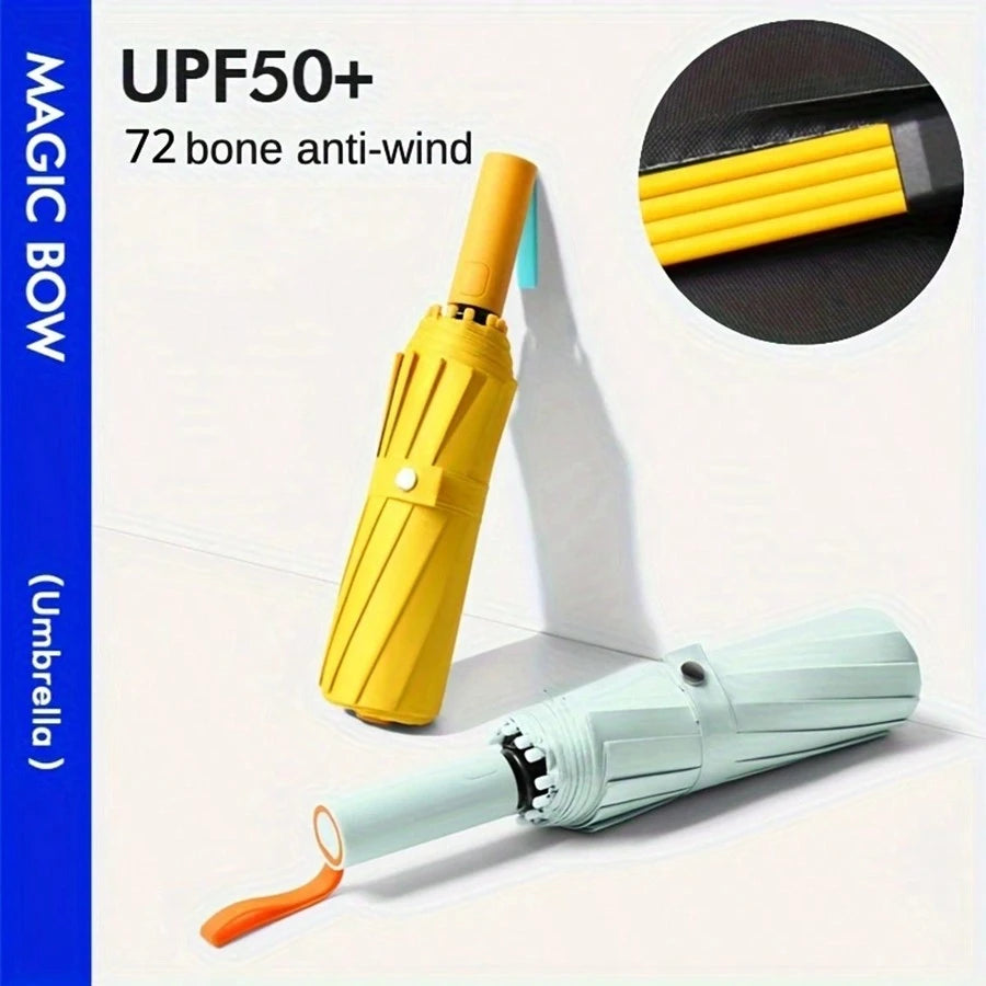 72 Bone Super Strong Windproof Automatic Sun Umbrella For Men Women Large Rainproof Sun-Proof UV Protection Folding Umbrellas
