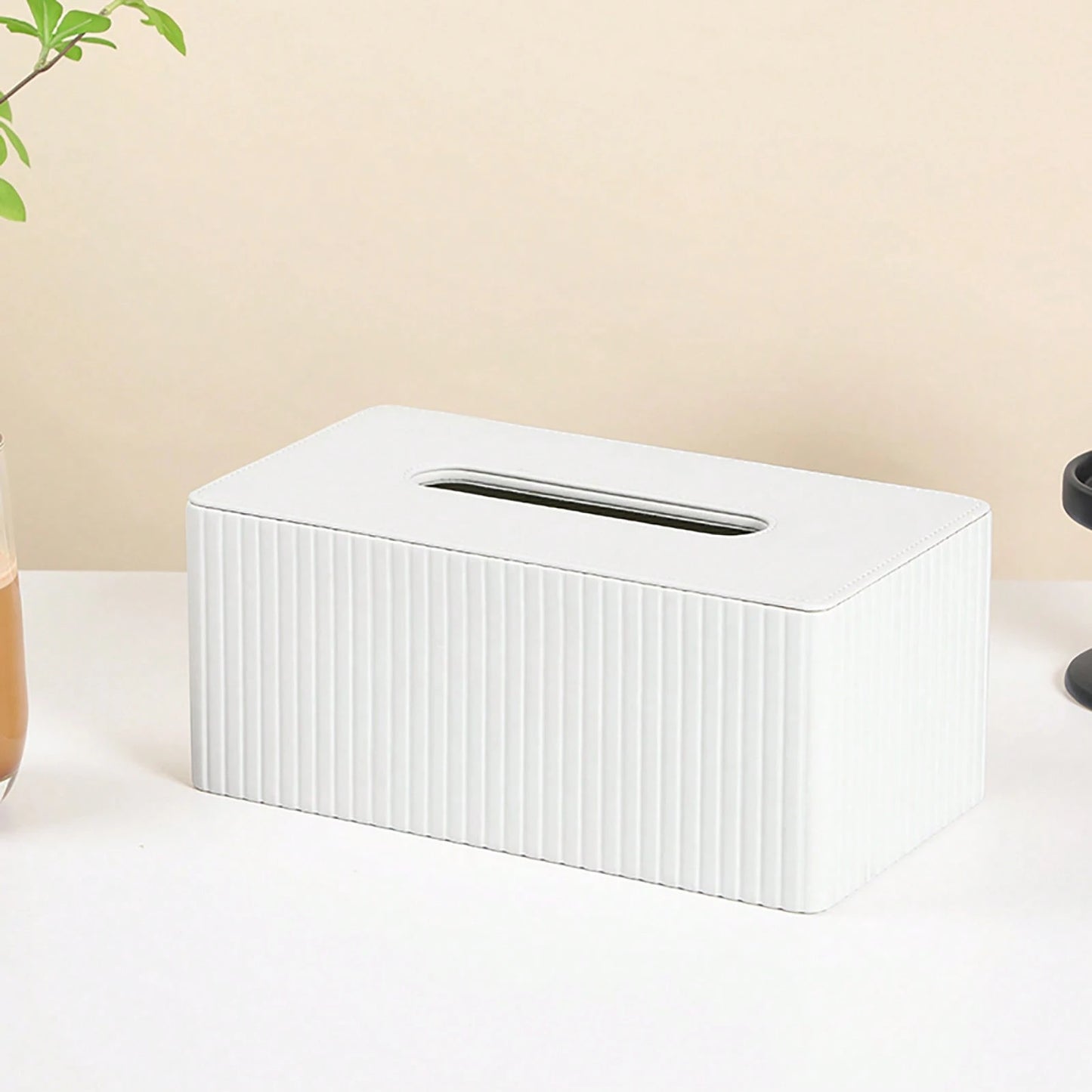 Plus Size Tissue Box Cover,PU Leather Rectangular Tissue Box Holder,Napkin Dispenser,Decorative Holder/Organizer For Bathroom Vanity Countertop, Nightstand, Coffee Table, Home,Office Desk & Car