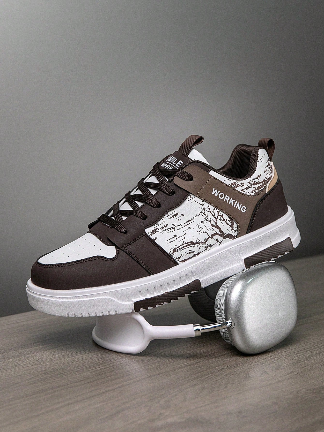 Casual Men's Random Print Low-Top Flat Sports Sneakers