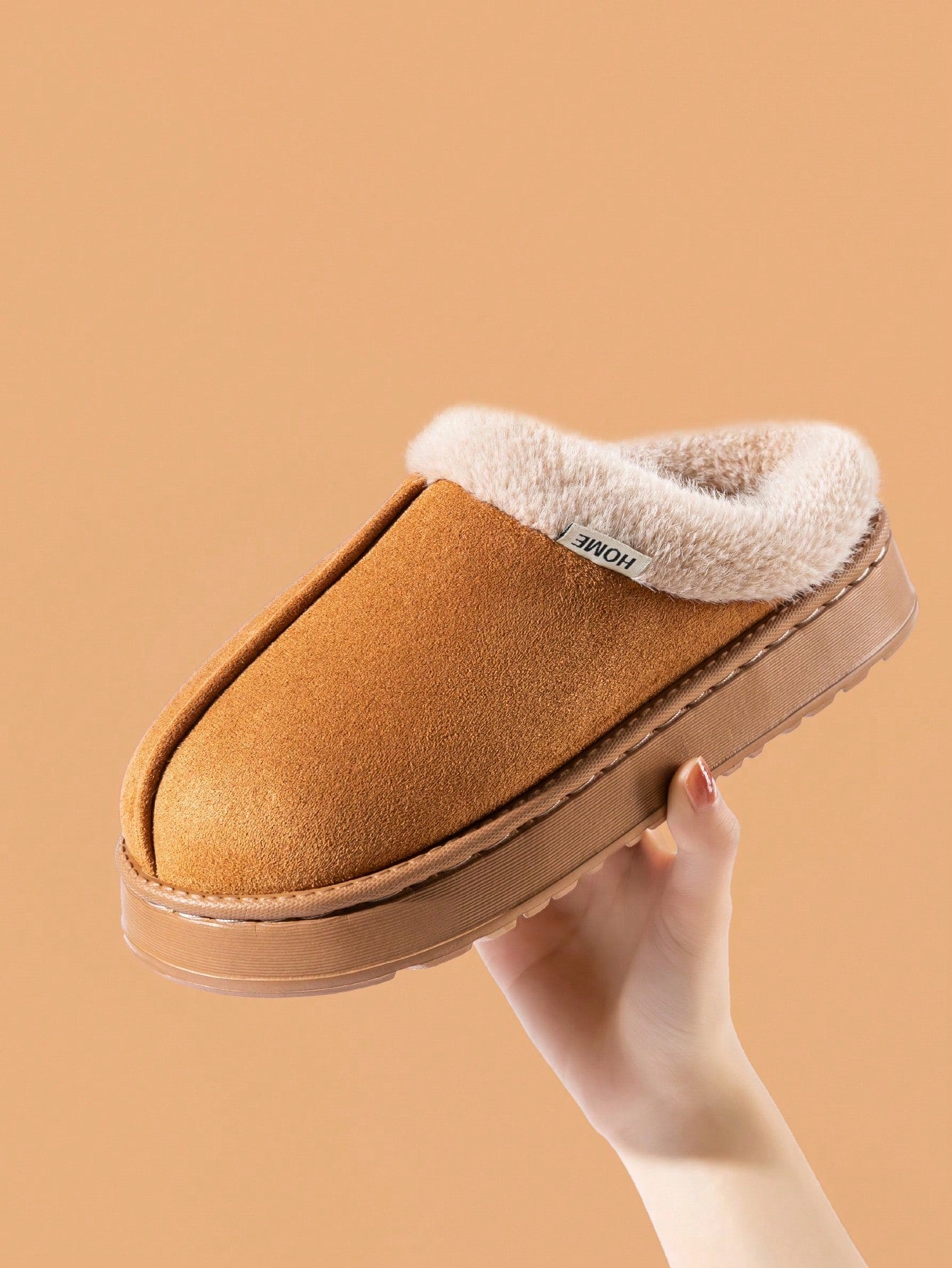 Fashionable & Cozy Men's Coffee Fuzzy Slippers