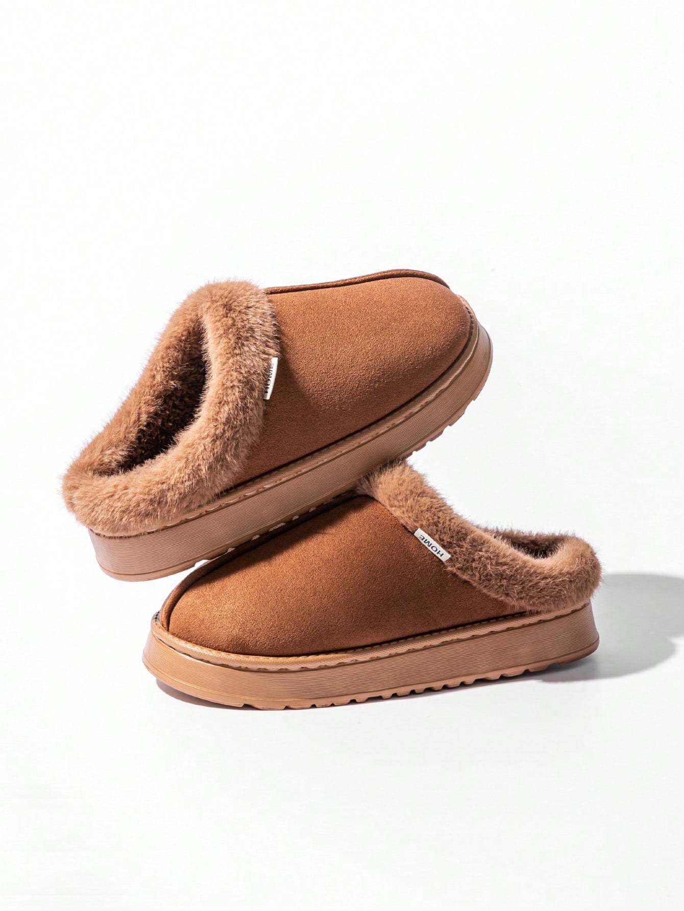 Fashionable & Cozy Men's Coffee Fuzzy Slippers