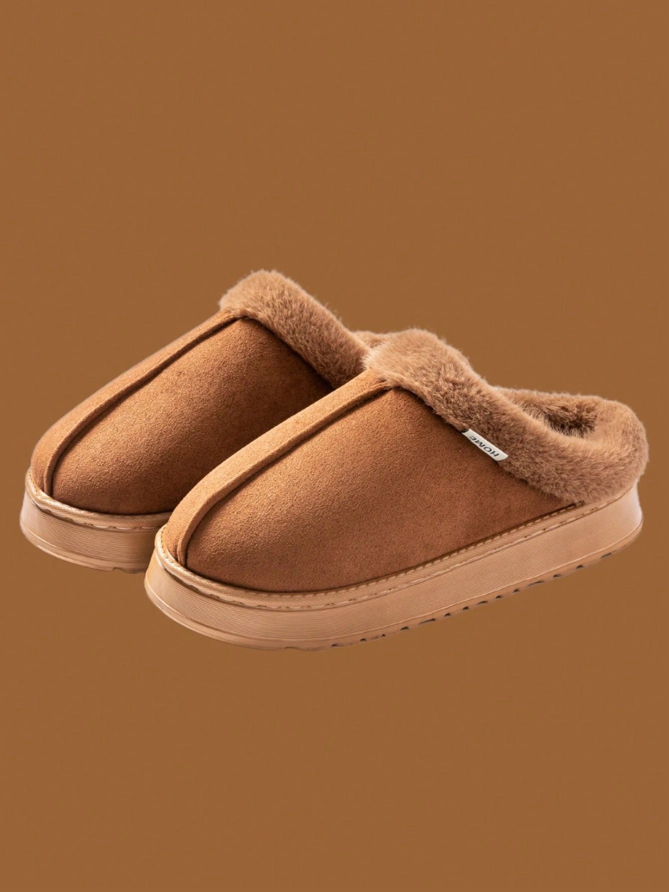 Fashionable & Cozy Men's Coffee Fuzzy Slippers