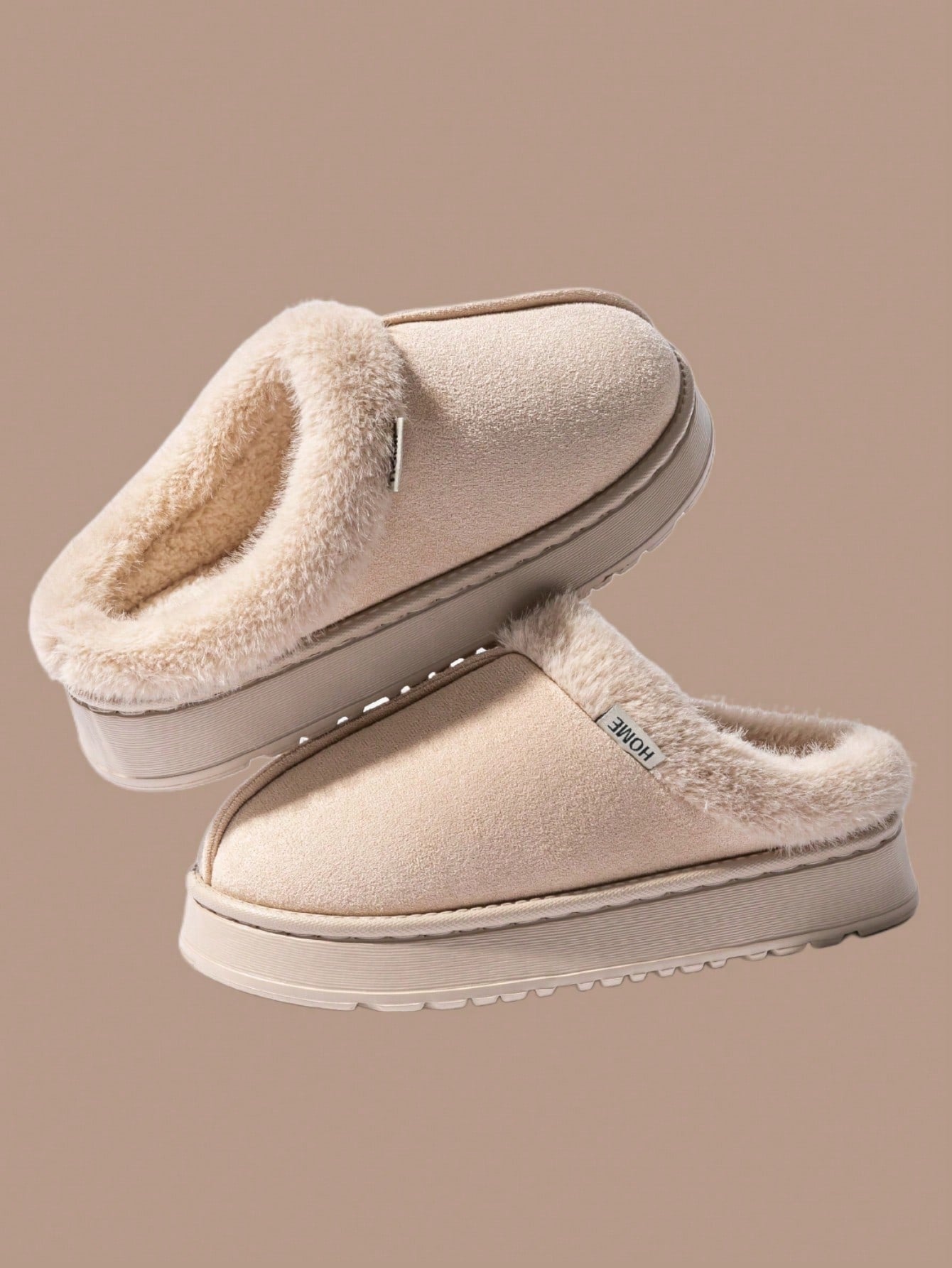 Fashionable & Cozy Men's Coffee Fuzzy Slippers