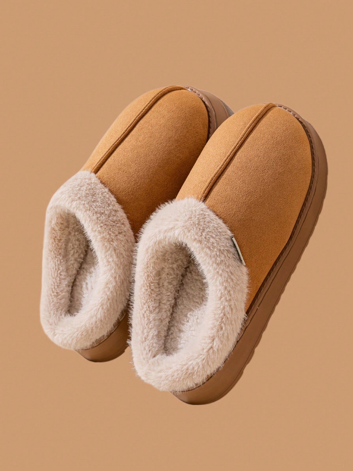 Fashionable & Cozy Men's Coffee Fuzzy Slippers