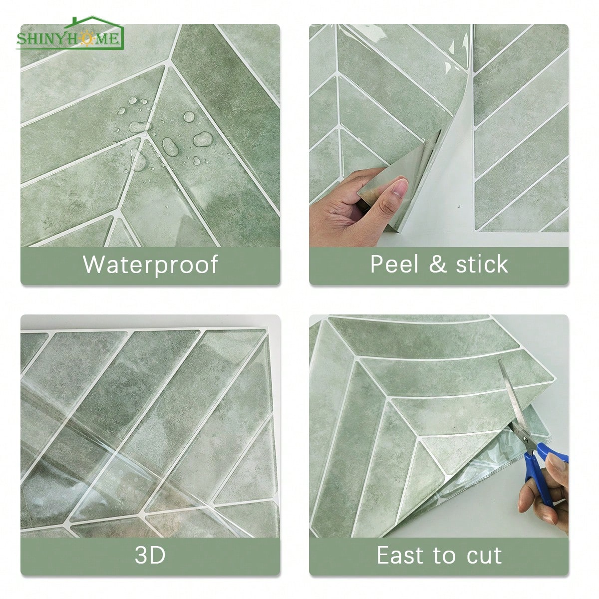 Self Adhesive Wall Tile - 3D Adhesive Peel And Stick Tile Backsplash For Kitchen, Bathroom, Waterproof And Oil-Proof Wall Tiles Stickers Sticker Personalised Stickers Kitchen Decor