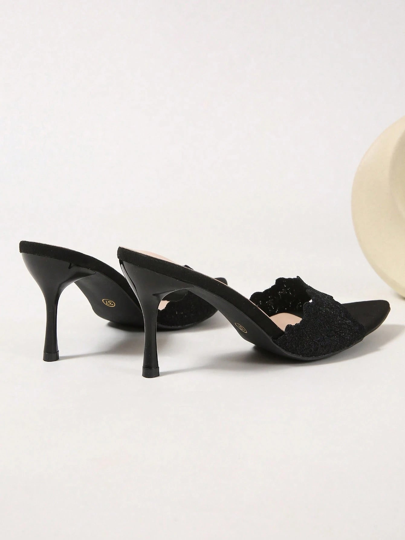 Black Open Toe Mesh Summer New Fashion Stiletto High Heel Sandals