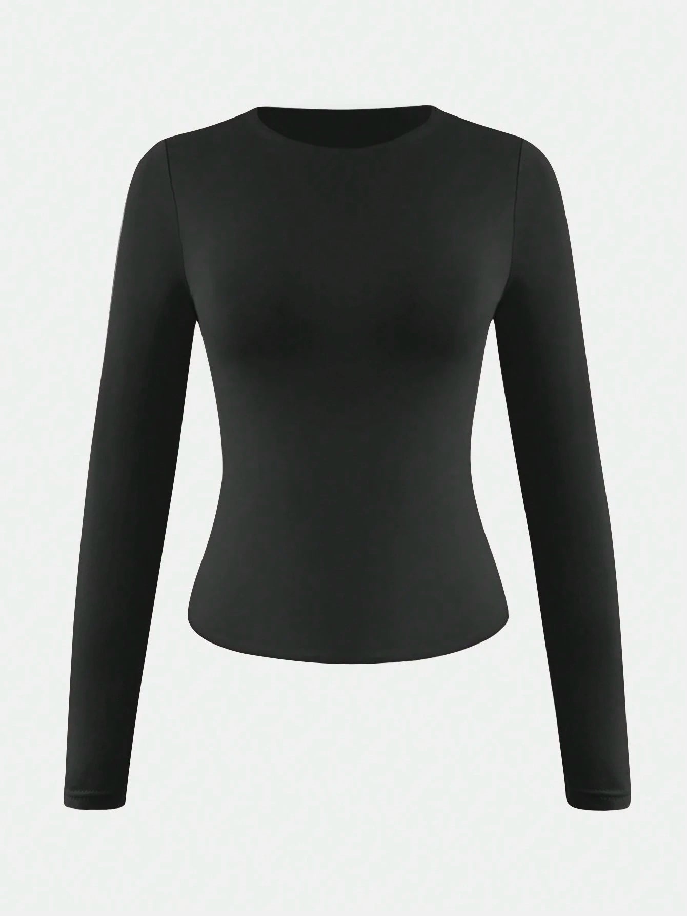 Women's Elastic Fitted White Top, Casual Nightclub Long Sleeve Bright Red T-Shirt, Autumn/Winter/Spring