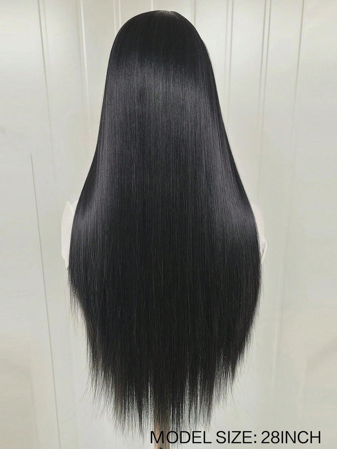13"X4" 24" Straight Black Color Lace Front Wig For Women - Heat Resistant Synthetic Hair, Pre-Plucked Natural Hairline And Youthful Hair