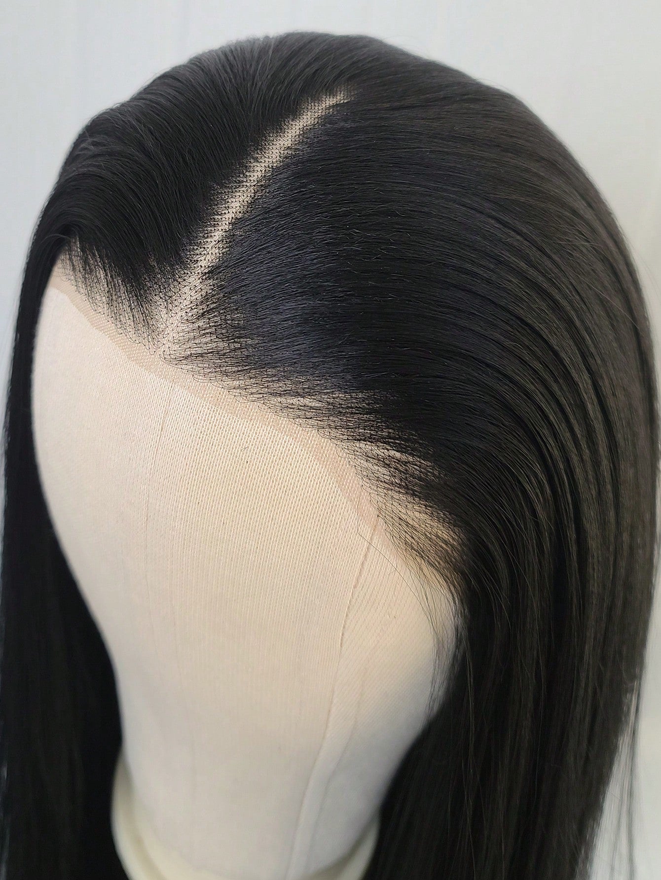 13"X4" 24" Straight Black Color Lace Front Wig For Women - Heat Resistant Synthetic Hair, Pre-Plucked Natural Hairline And Youthful Hair