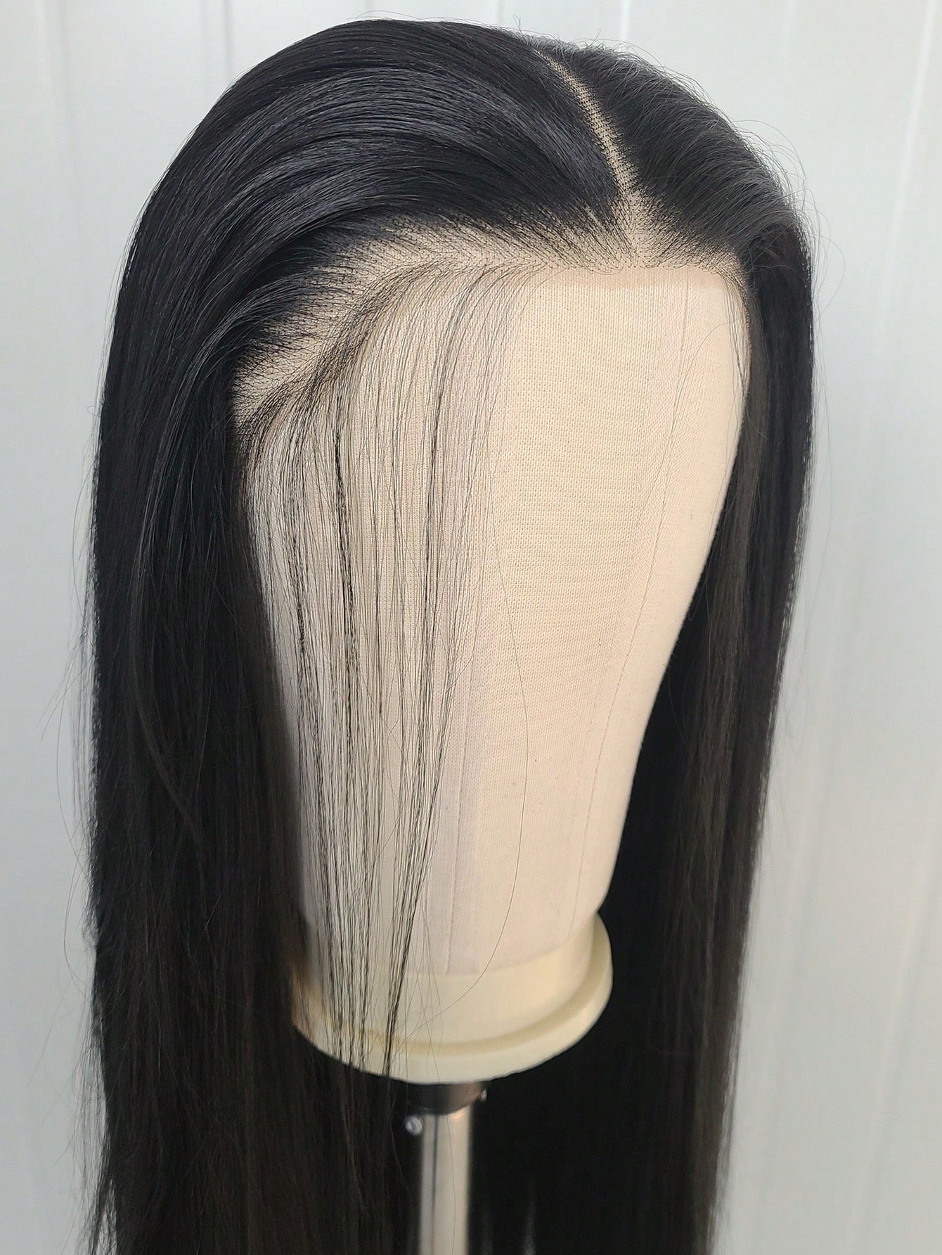 13"X4" 24" Straight Black Color Lace Front Wig For Women - Heat Resistant Synthetic Hair, Pre-Plucked Natural Hairline And Youthful Hair