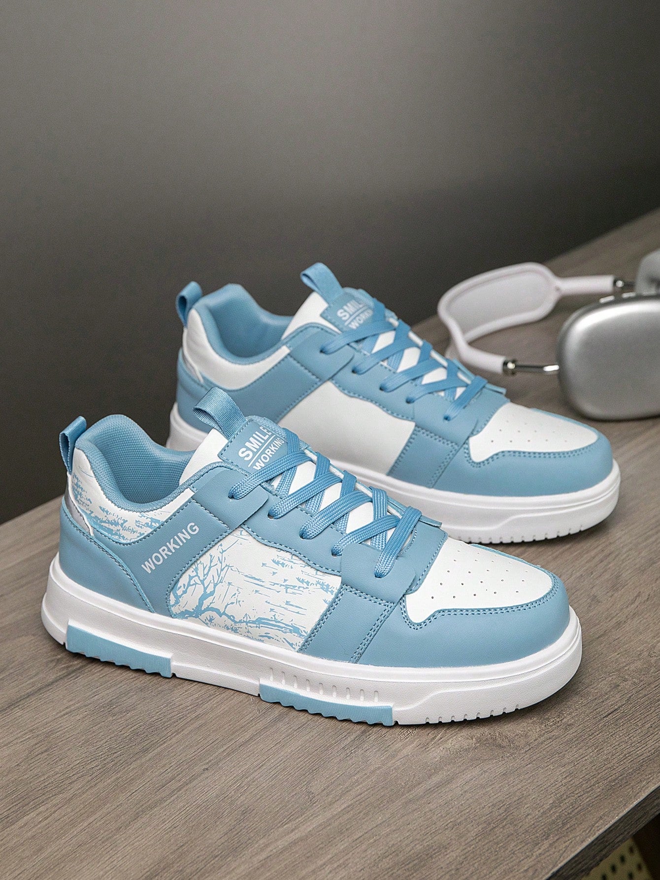Casual Men's Random Print Low-Top Flat Sports Sneakers