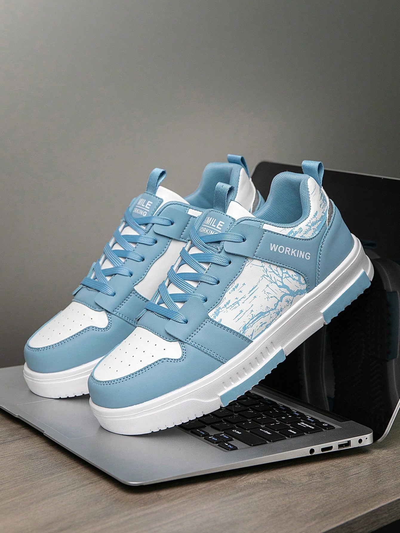 Casual Men's Random Print Low-Top Flat Sports Sneakers