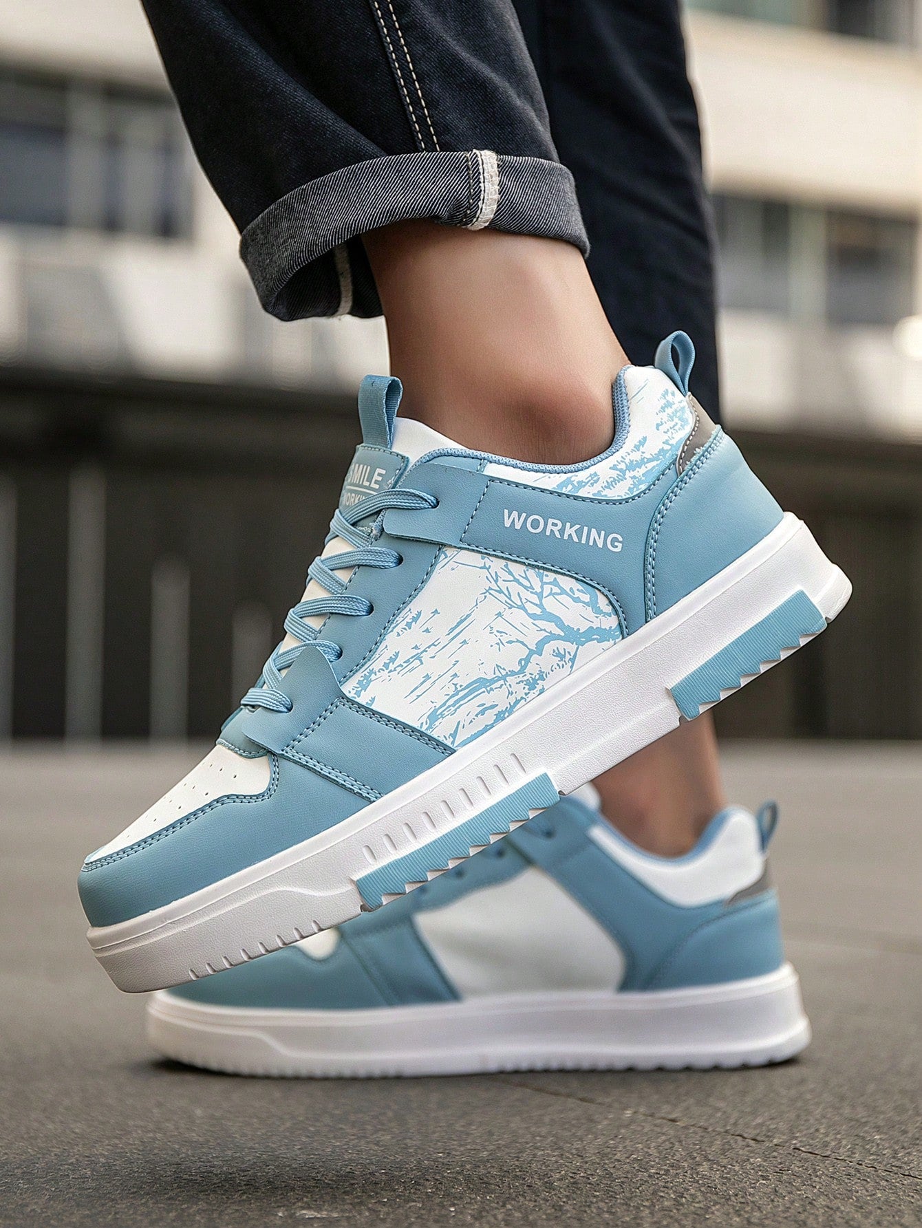 Casual Men's Random Print Low-Top Flat Sports Sneakers