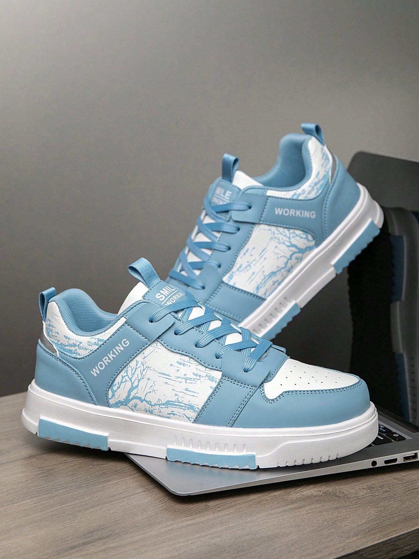 Casual Men's Random Print Low-Top Flat Sports Sneakers