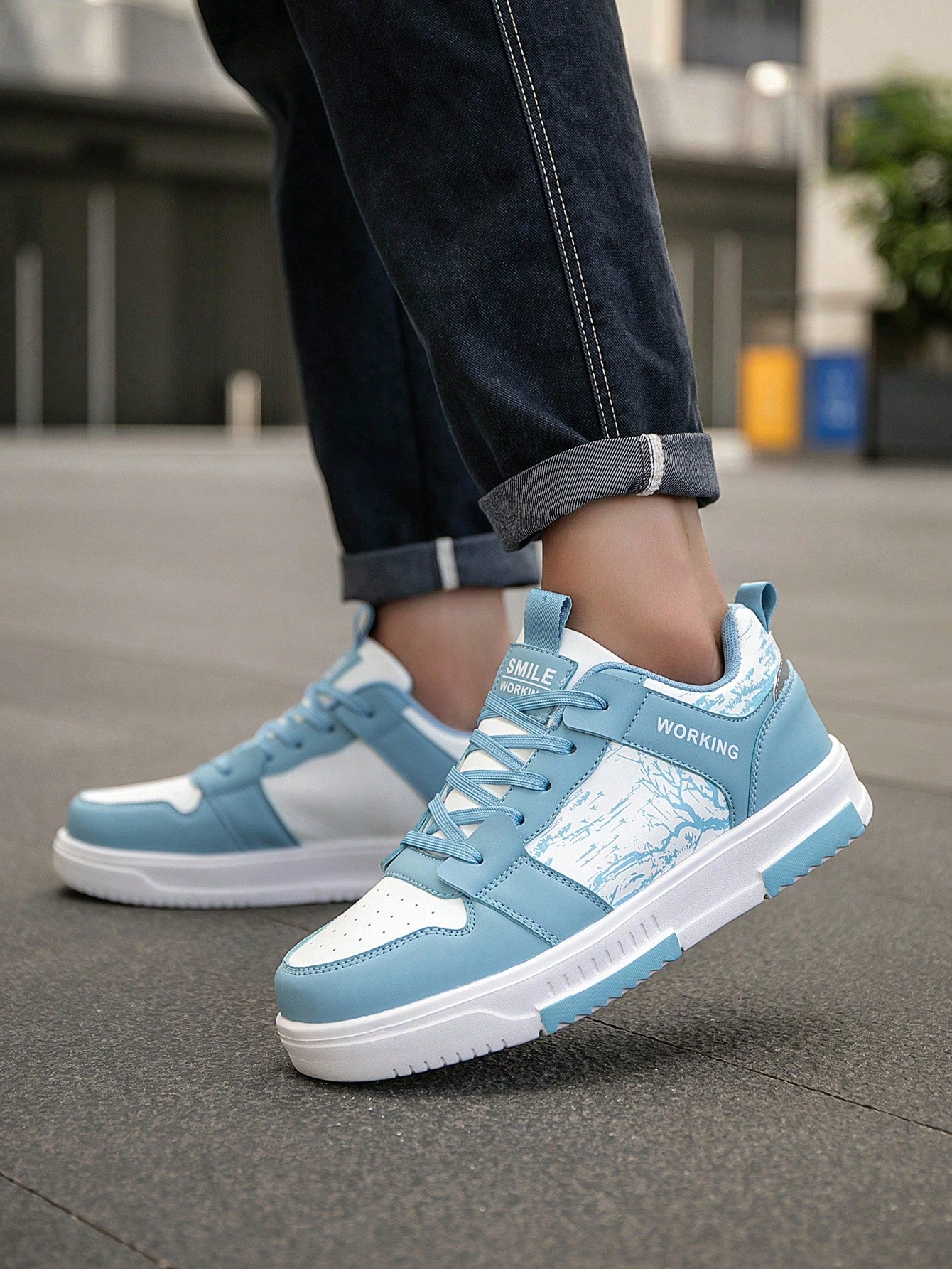 Casual Men's Random Print Low-Top Flat Sports Sneakers