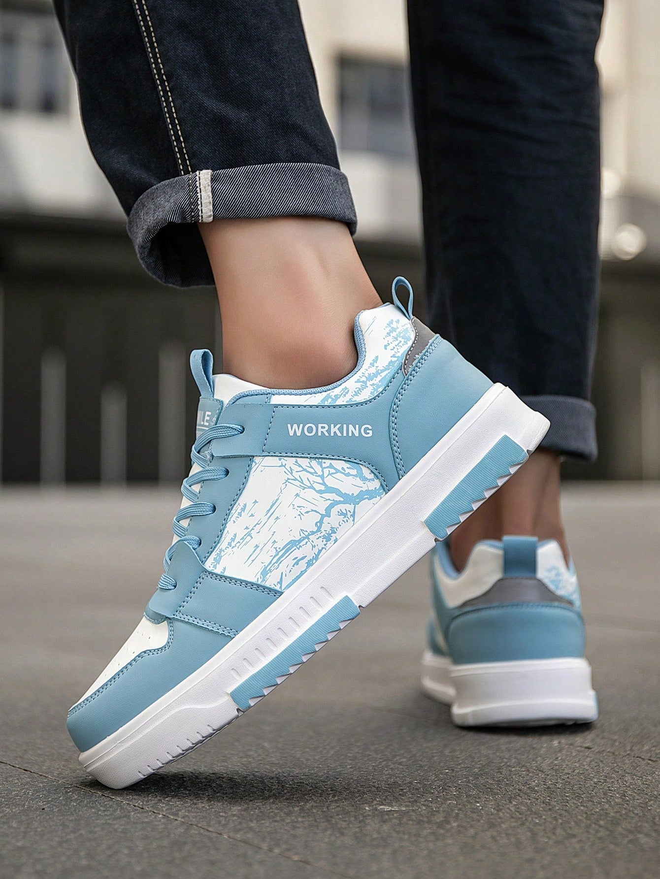 Casual Men's Random Print Low-Top Flat Sports Sneakers