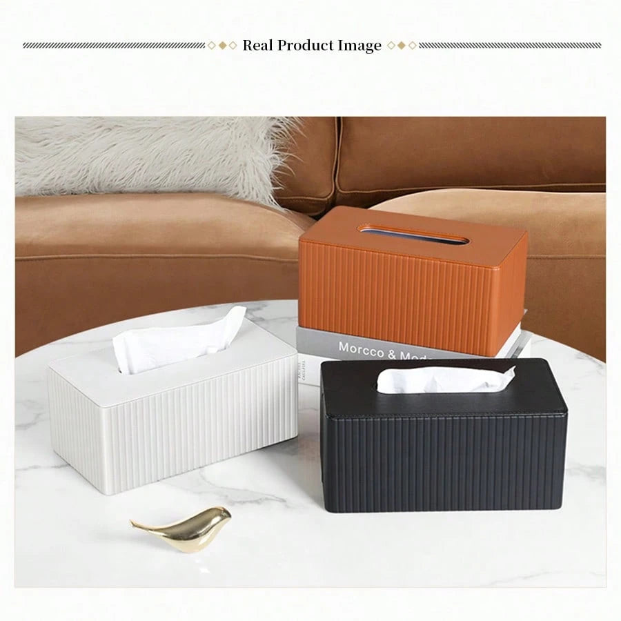Plus Size Tissue Box Cover,PU Leather Rectangular Tissue Box Holder,Napkin Dispenser,Decorative Holder/Organizer For Bathroom Vanity Countertop, Nightstand, Coffee Table, Home,Office Desk & Car