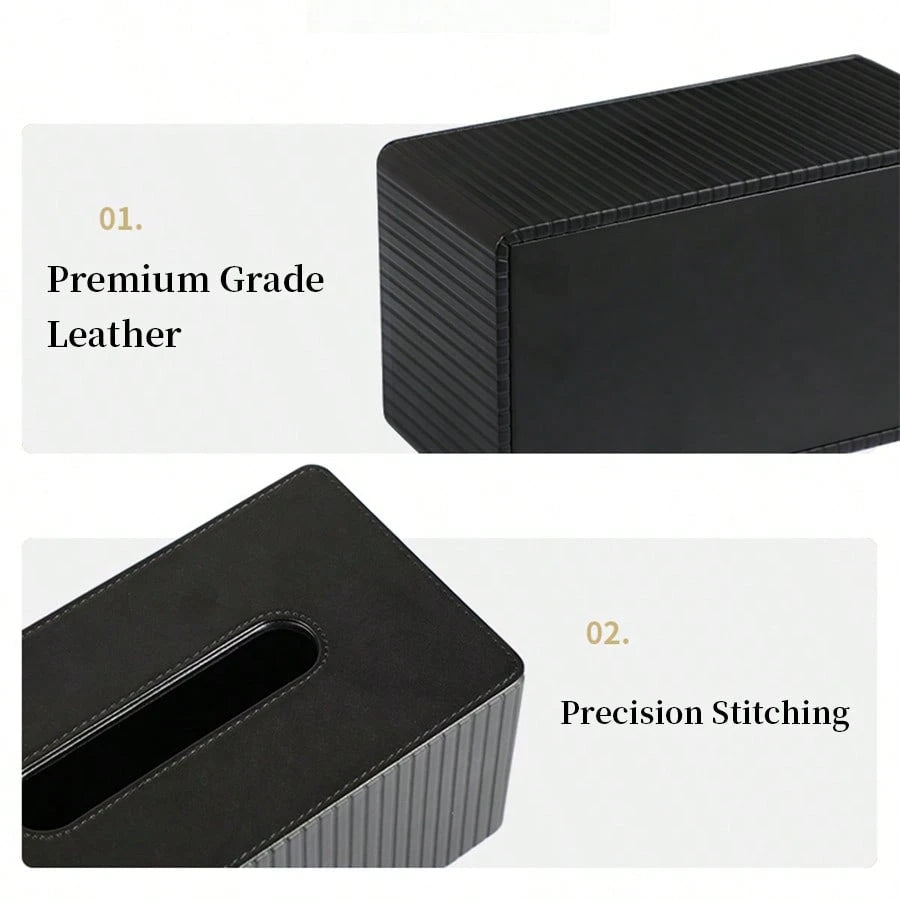 Plus Size Tissue Box Cover,PU Leather Rectangular Tissue Box Holder,Napkin Dispenser,Decorative Holder/Organizer For Bathroom Vanity Countertop, Nightstand, Coffee Table, Home,Office Desk & Car