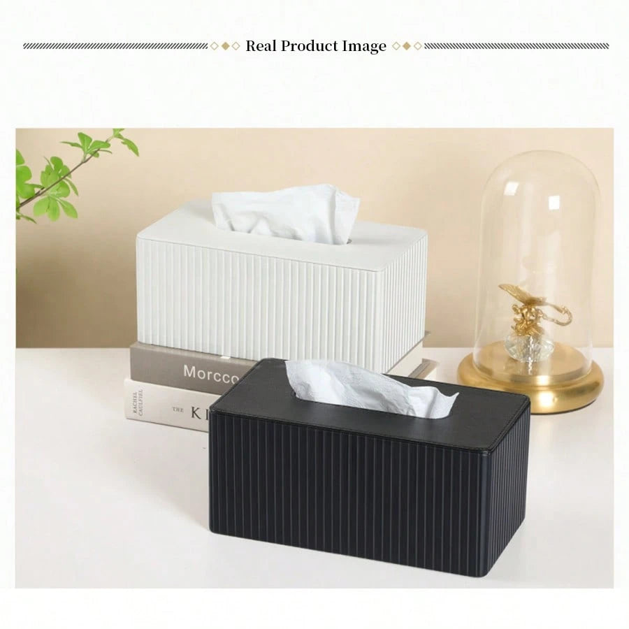 Plus Size Tissue Box Cover,PU Leather Rectangular Tissue Box Holder,Napkin Dispenser,Decorative Holder/Organizer For Bathroom Vanity Countertop, Nightstand, Coffee Table, Home,Office Desk & Car