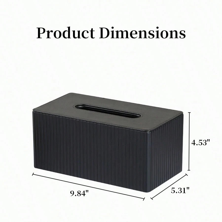 Plus Size Tissue Box Cover,PU Leather Rectangular Tissue Box Holder,Napkin Dispenser,Decorative Holder/Organizer For Bathroom Vanity Countertop, Nightstand, Coffee Table, Home,Office Desk & Car