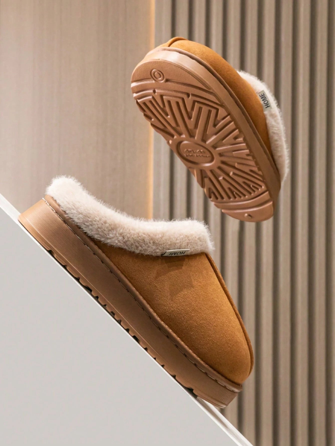 Women's Autumn inter Plush Lined Thick Sole Slippers Comfortable Non-Slip Warm Indoo utdoor Soft Luxury Fuzzy Slides