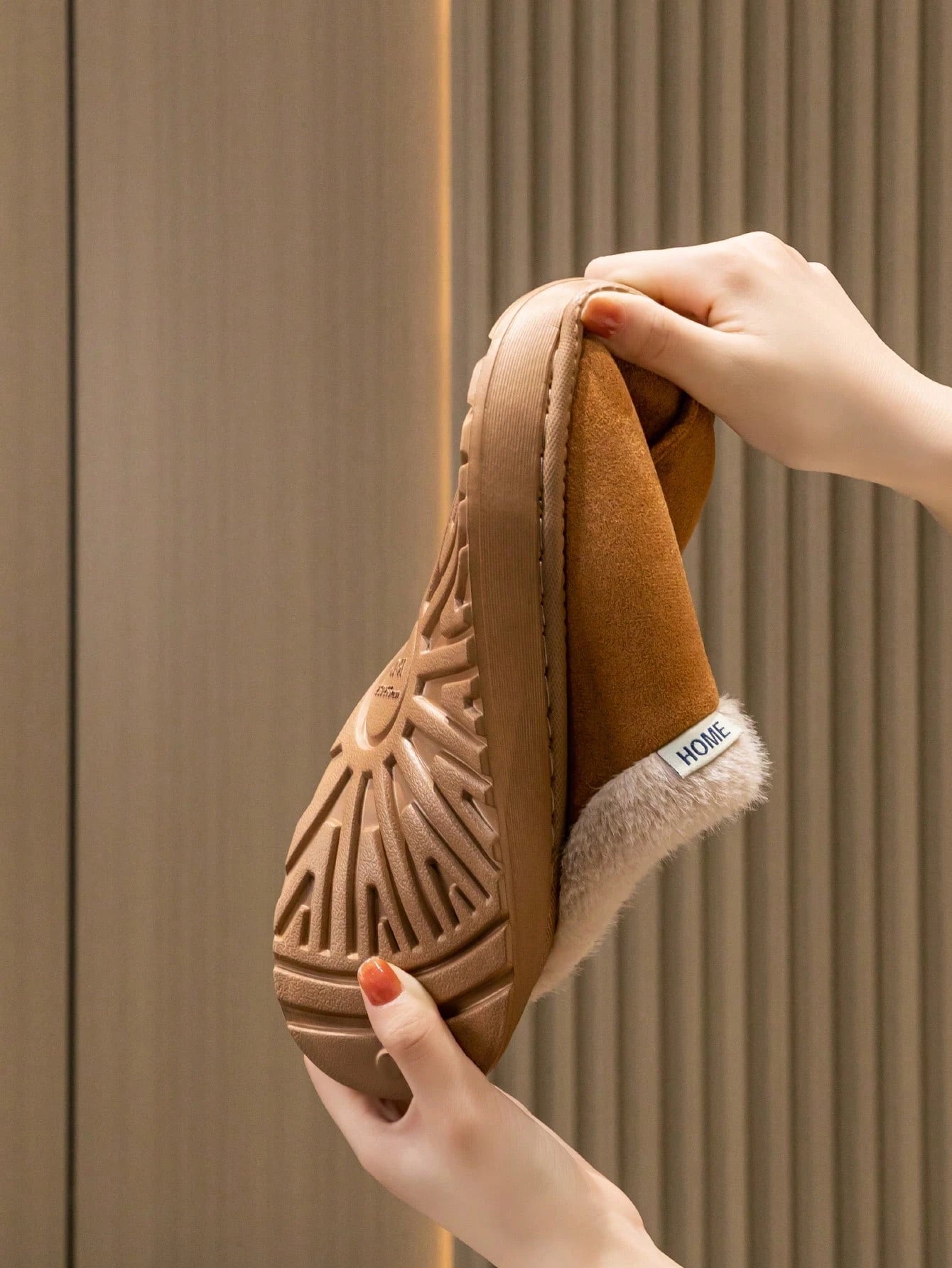 Women's Autumn inter Plush Lined Thick Sole Slippers Comfortable Non-Slip Warm Indoo utdoor Soft Luxury Fuzzy Slides