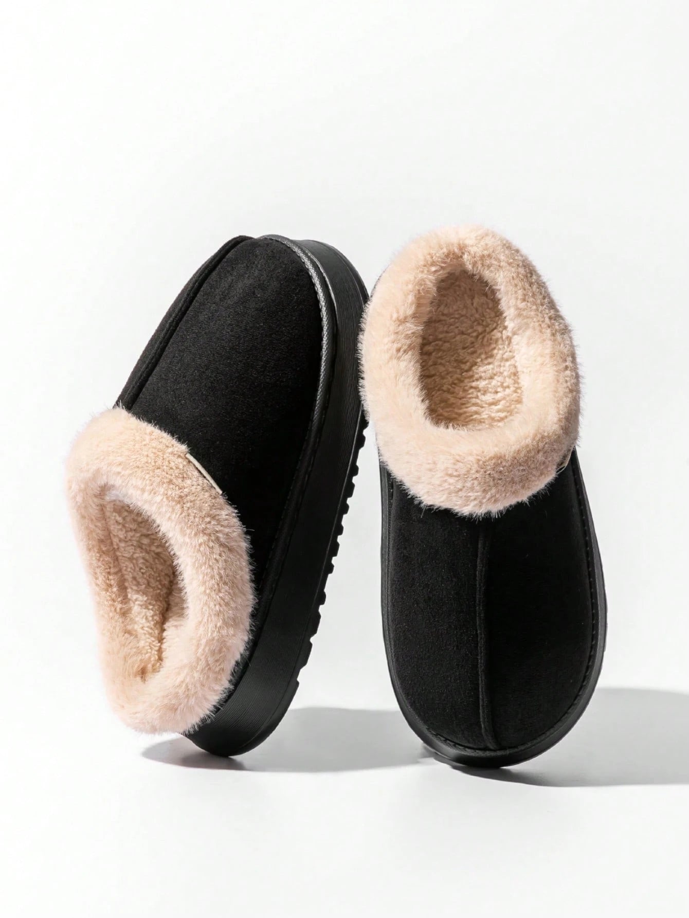 Women's Autumn inter Plush Lined Thick Sole Slippers Comfortable Non-Slip Warm Indoo utdoor Soft Luxury Fuzzy Slides
