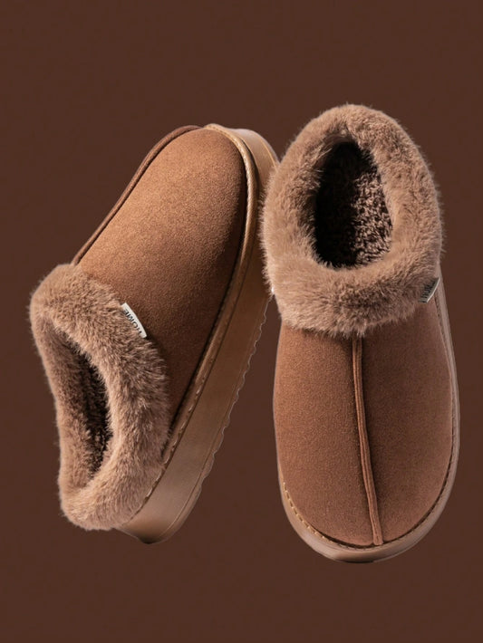 Women's Autumn inter Plush Lined Thick Sole Slippers Comfortable Non-Slip Warm Indoo utdoor Soft Luxury Fuzzy Slides