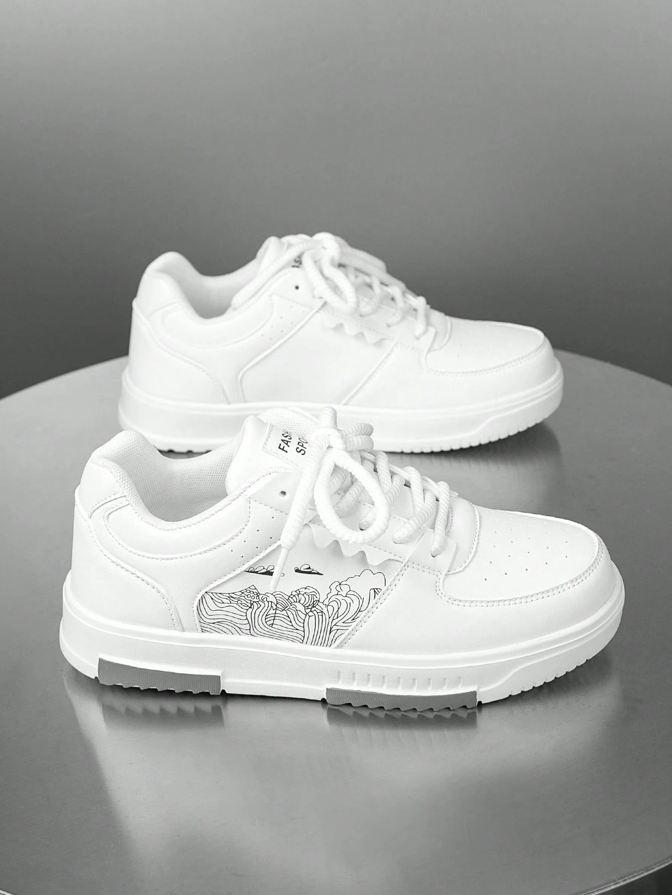 Casual Men's Random Print Low-Top Flat Sports Sneakers