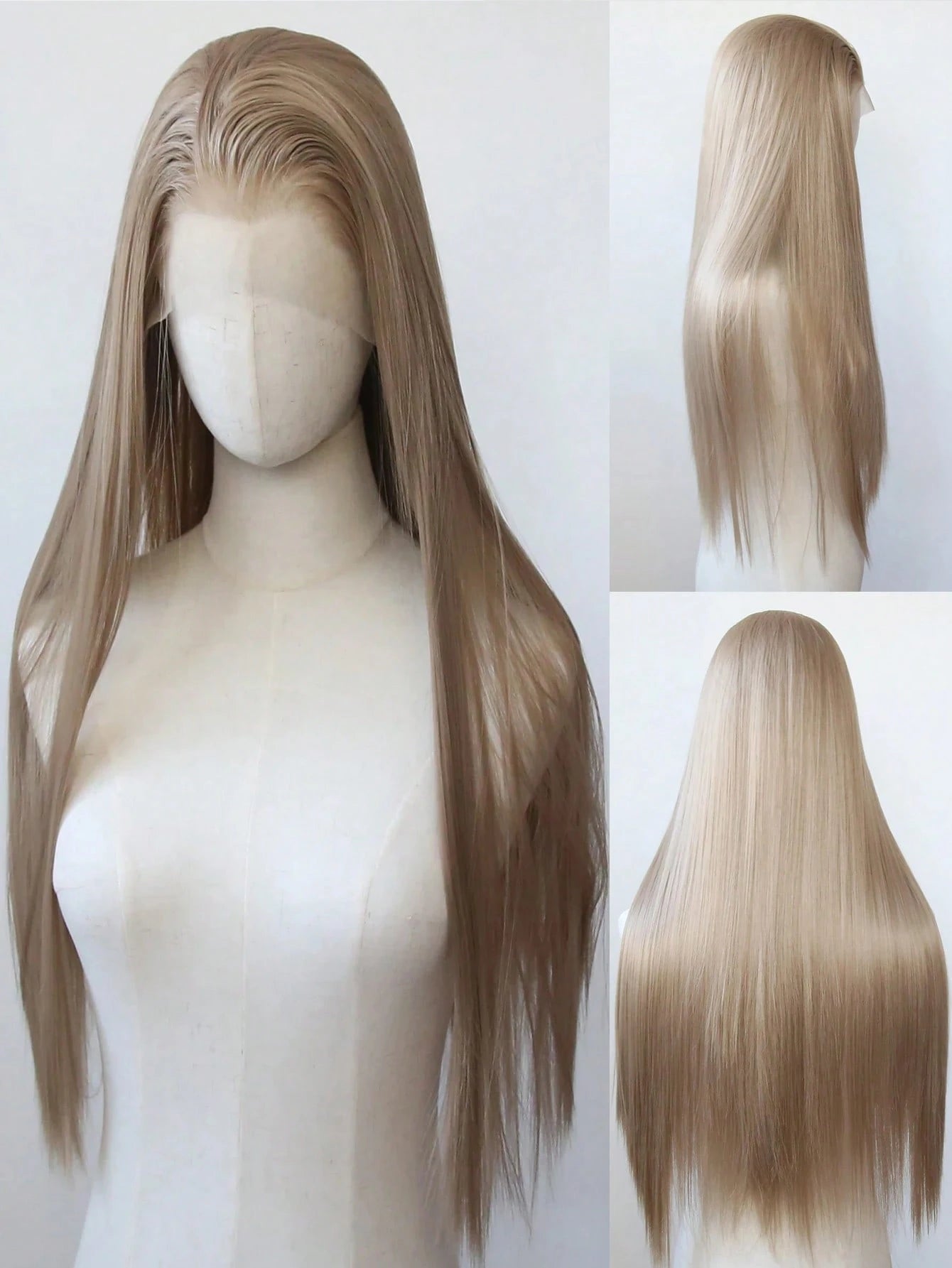 13"X4" 24" Straight Black Color Lace Front Wig For Women - Heat Resistant Synthetic Hair, Pre-Plucked Natural Hairline And Youthful Hair