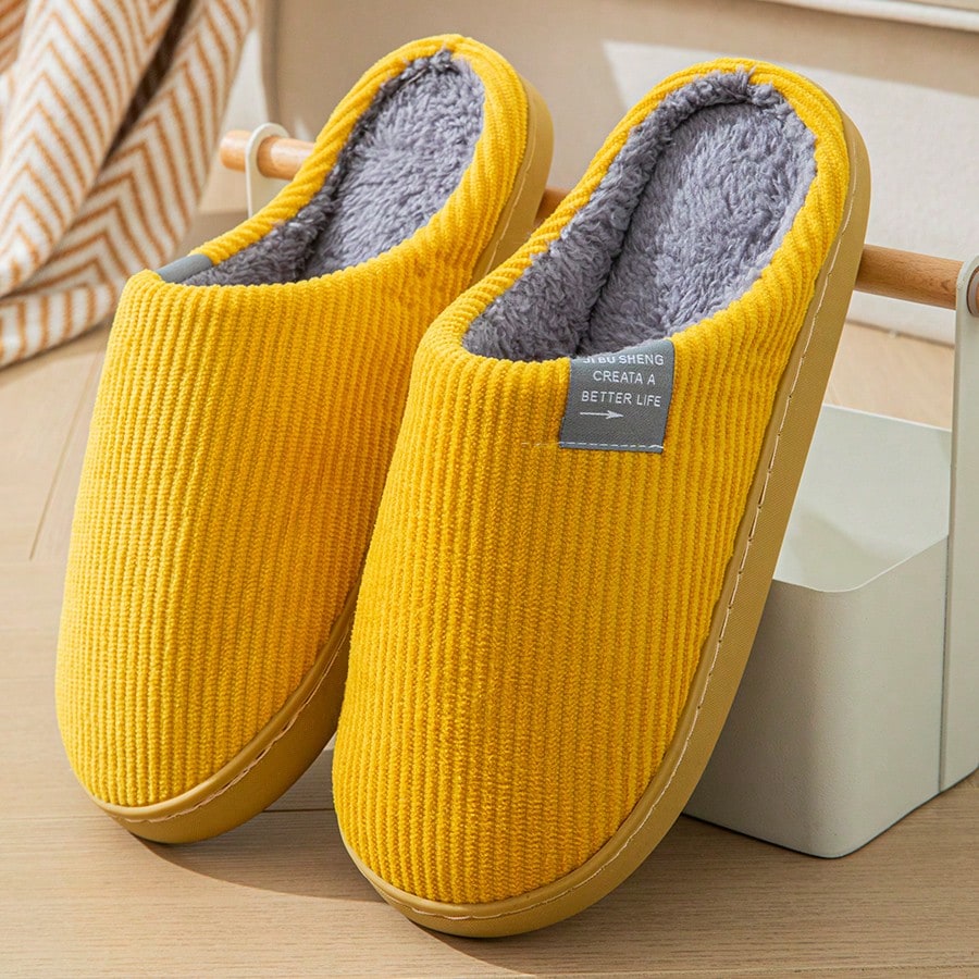 Men's Letter Decor Bedroom Slippers