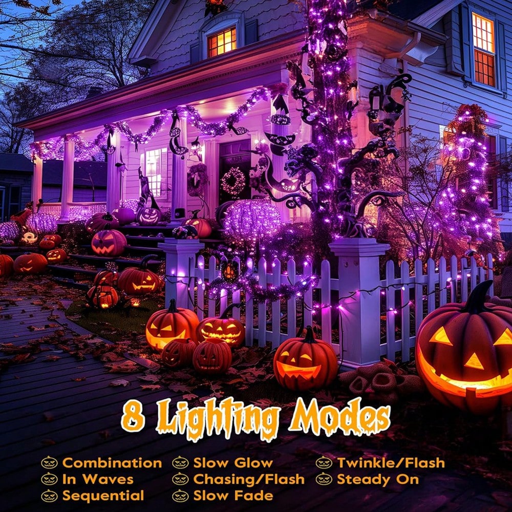 1 String Of 20/50/100/200 LED Solar Powered Lights, Outdoor Green Wire Solar Christmas Lights, 8 Flashing Modes, Suitable For Stage Lighting