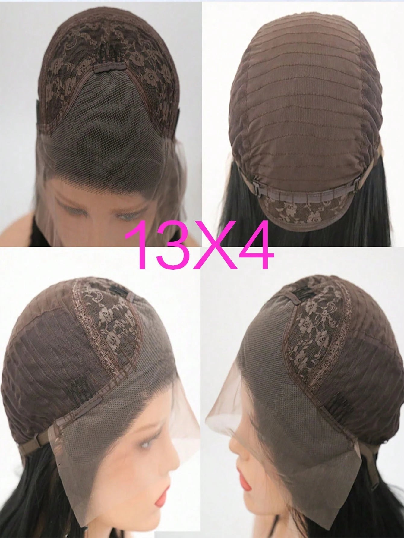 13"X4" 24" Straight Black Color Lace Front Wig For Women - Heat Resistant Synthetic Hair, Pre-Plucked Natural Hairline And Youthful Hair