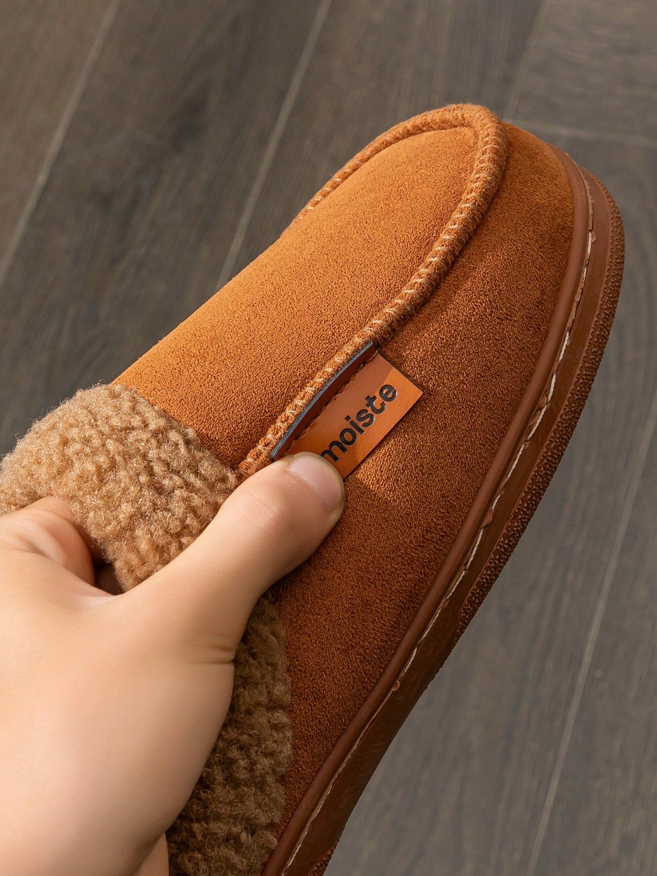 Men's Furry Patchwork Design Slippers