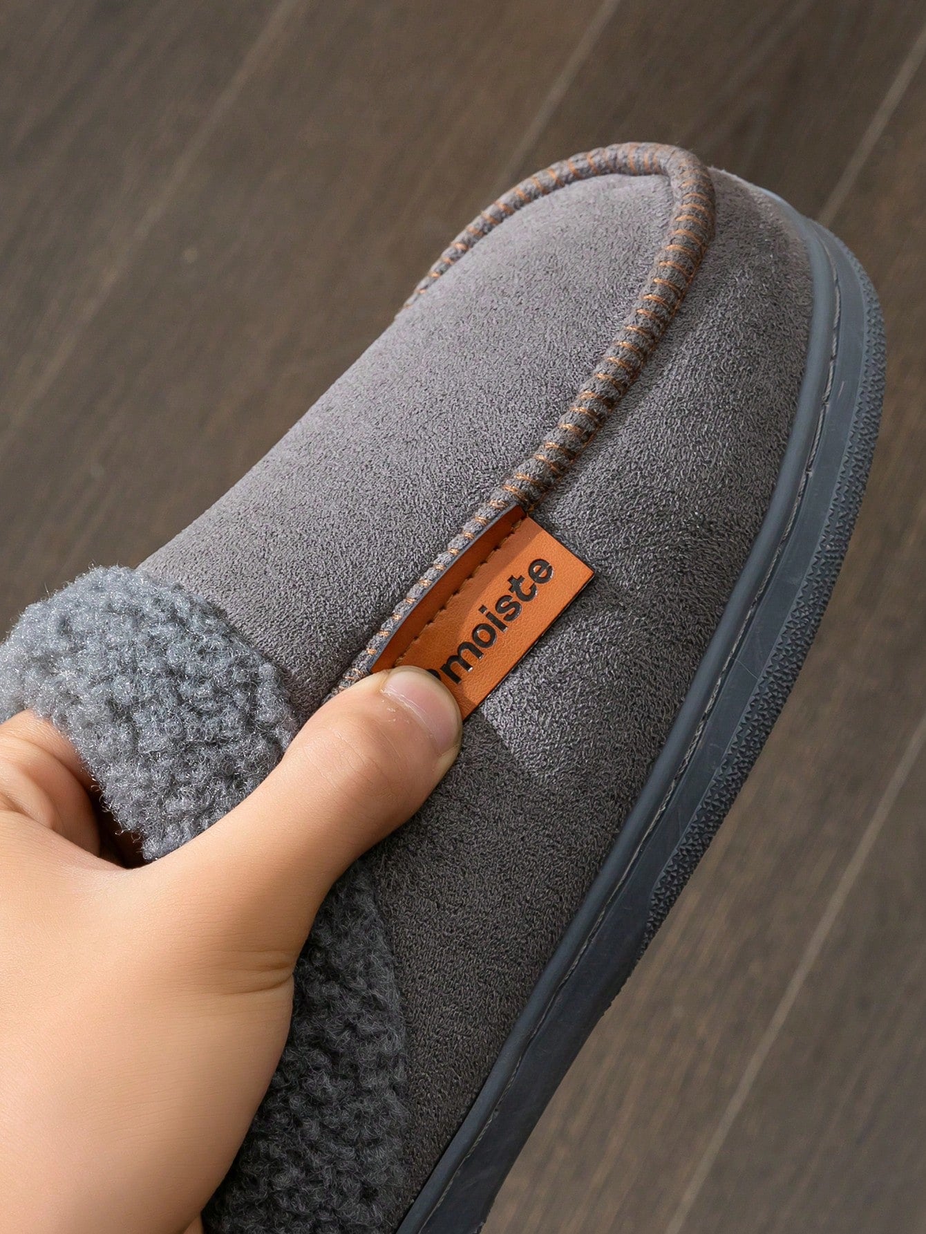 Men's Furry Patchwork Design Slippers