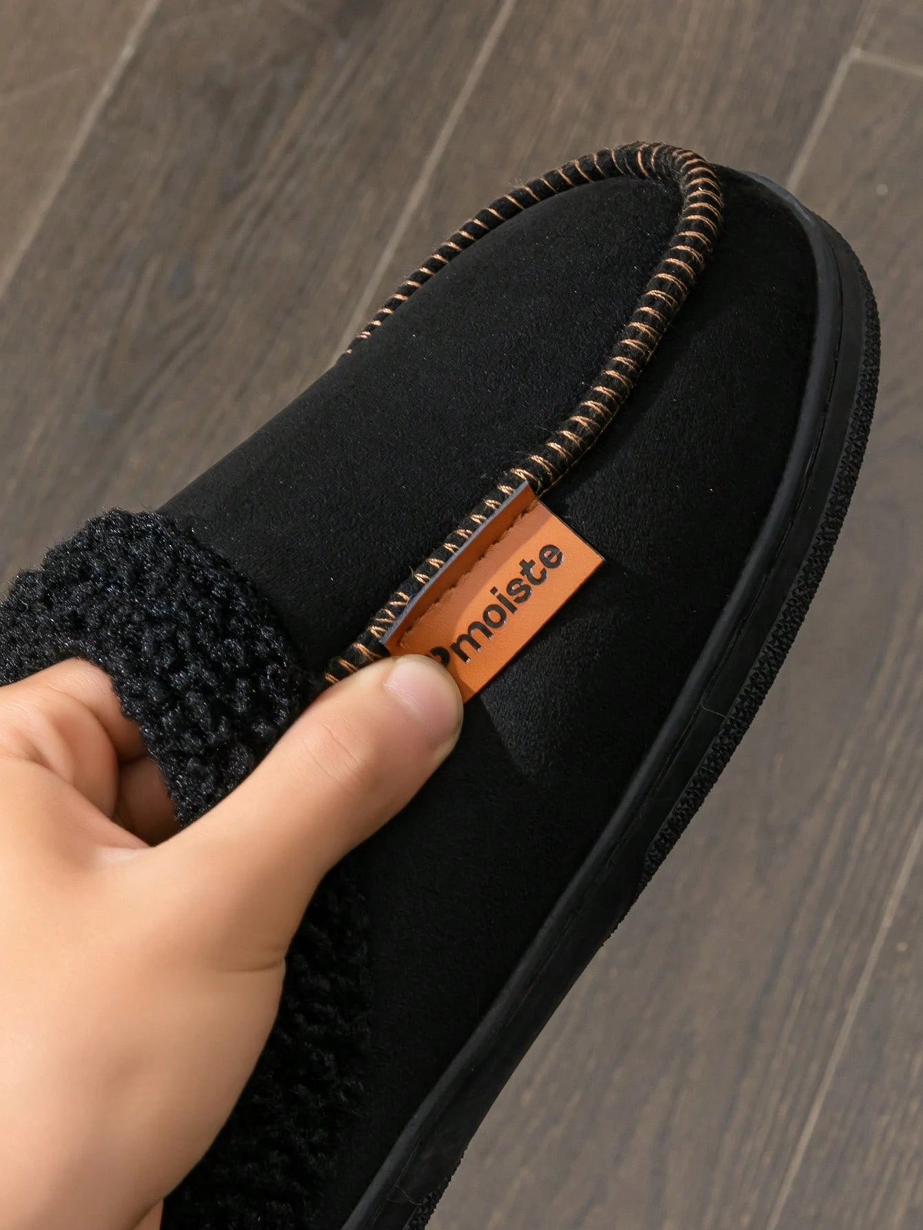 Men's Furry Patchwork Design Slippers