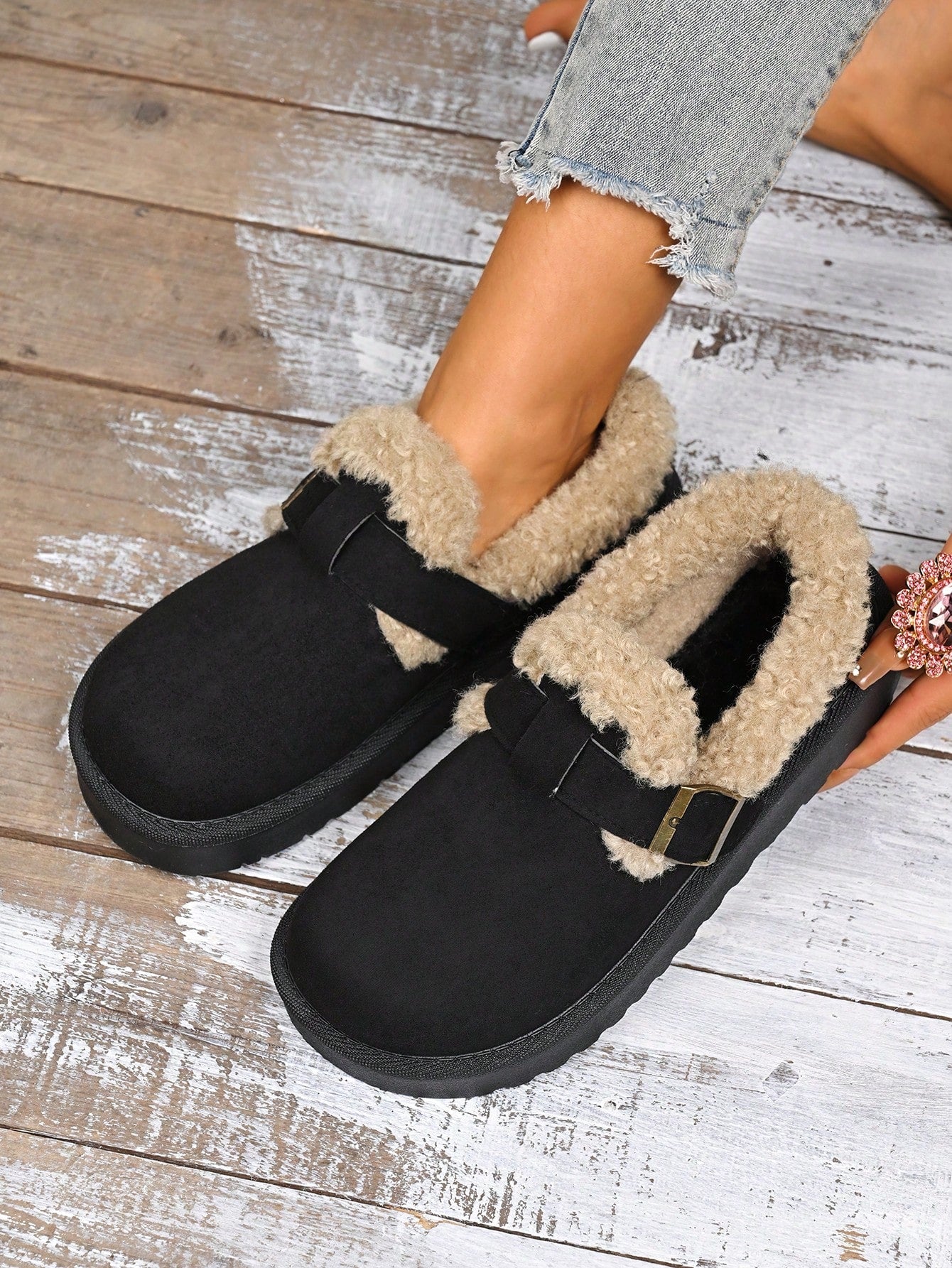 Women's Thick Sole Anti-Slip Snow Boots, Warm And Comfortable Casual Fashion