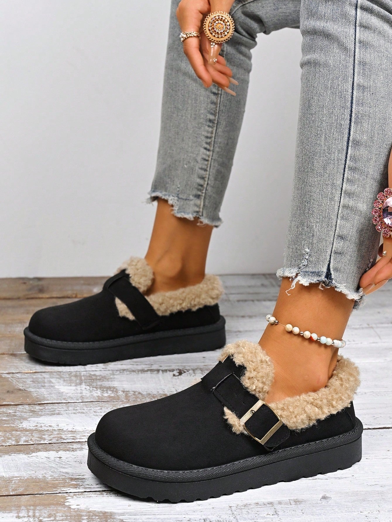 Women's Thick Sole Anti-Slip Snow Boots, Warm And Comfortable Casual Fashion