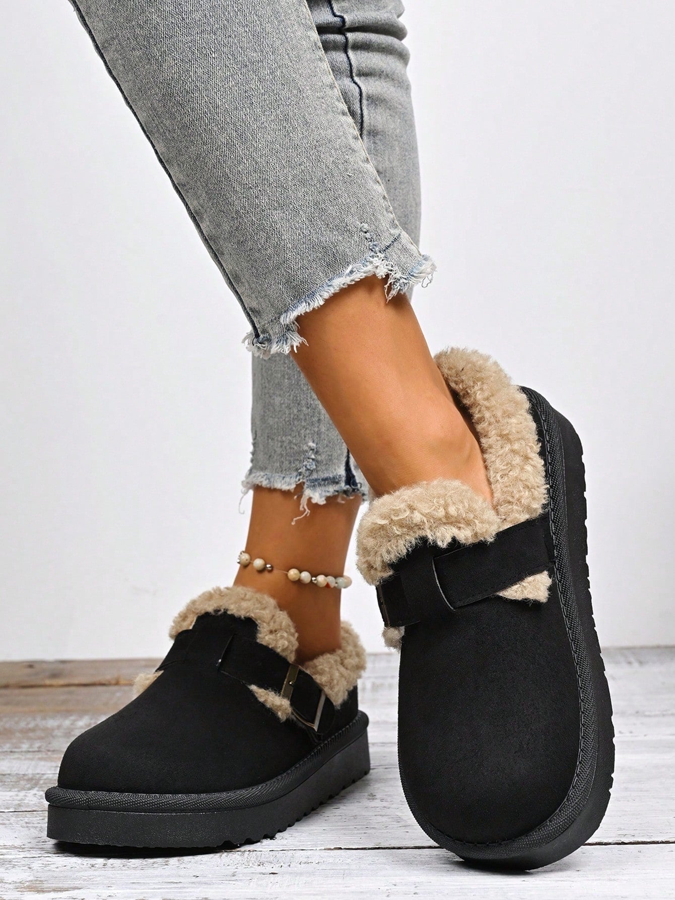 Women's Thick Sole Anti-Slip Snow Boots, Warm And Comfortable Casual Fashion