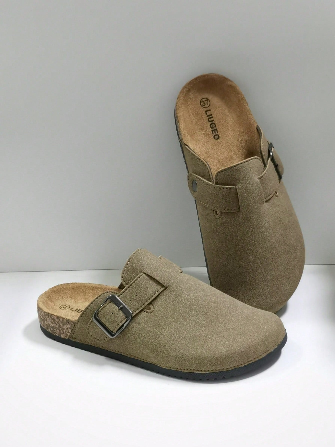 Men's Slip-On Mule Sandals, Soft Wood Casual Slippers