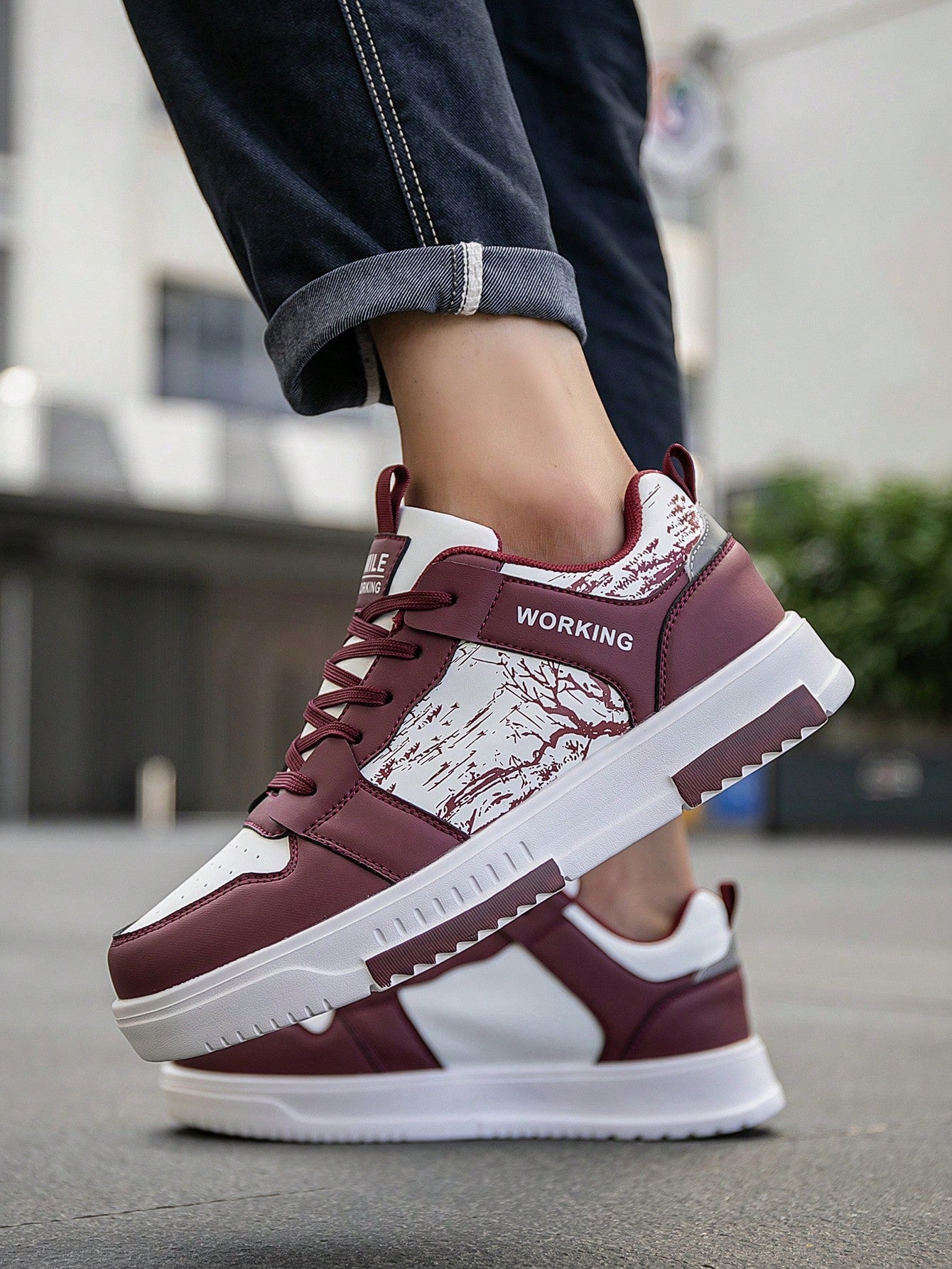 Casual Men's Random Print Low-Top Flat Sports Sneakers