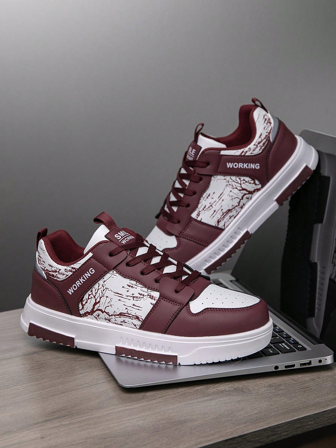 Casual Men's Random Print Low-Top Flat Sports Sneakers