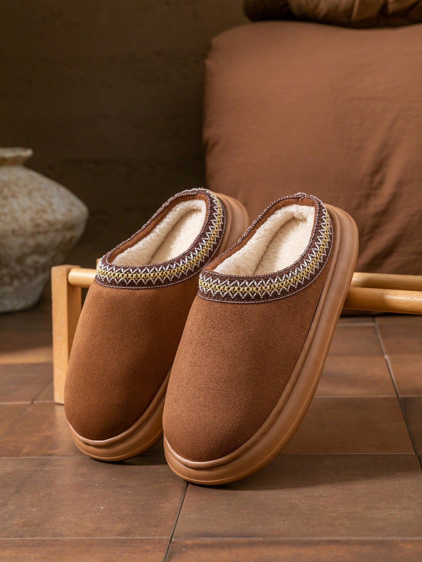 Women's Autumn inter Plush Lined Thick Sole Slippers Comfortable Non-Slip Warm Indoo utdoor Soft Luxury Fuzzy Slides