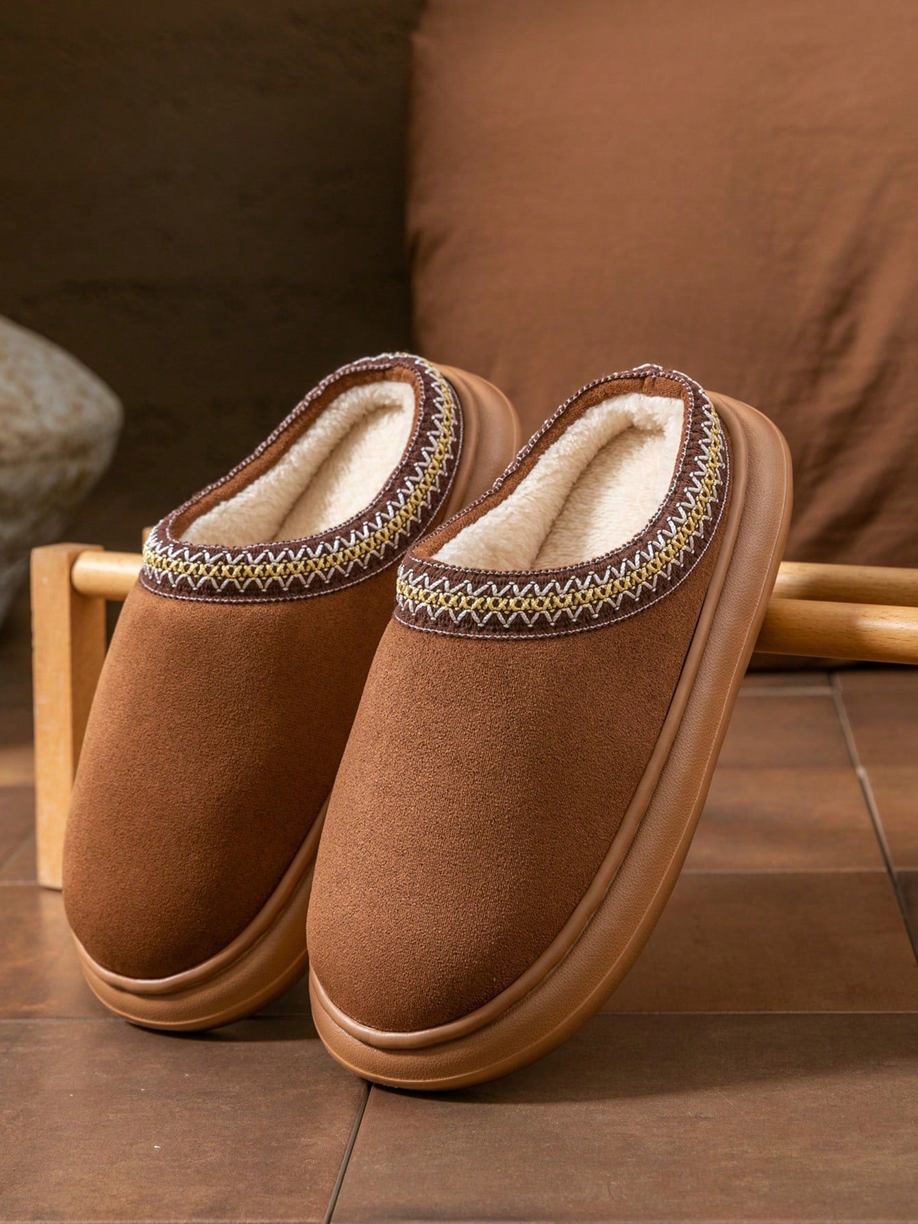 Women's Autumn inter Plush Lined Thick Sole Slippers Comfortable Non-Slip Warm Indoo utdoor Soft Luxury Fuzzy Slides