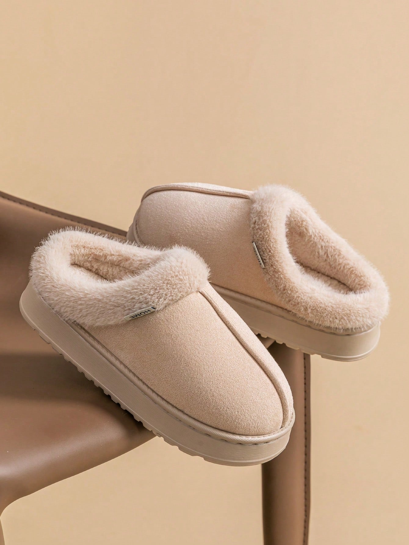 Women's Autumn inter Plush Lined Thick Sole Slippers Comfortable Non-Slip Warm Indoo utdoor Soft Luxury Fuzzy Slides