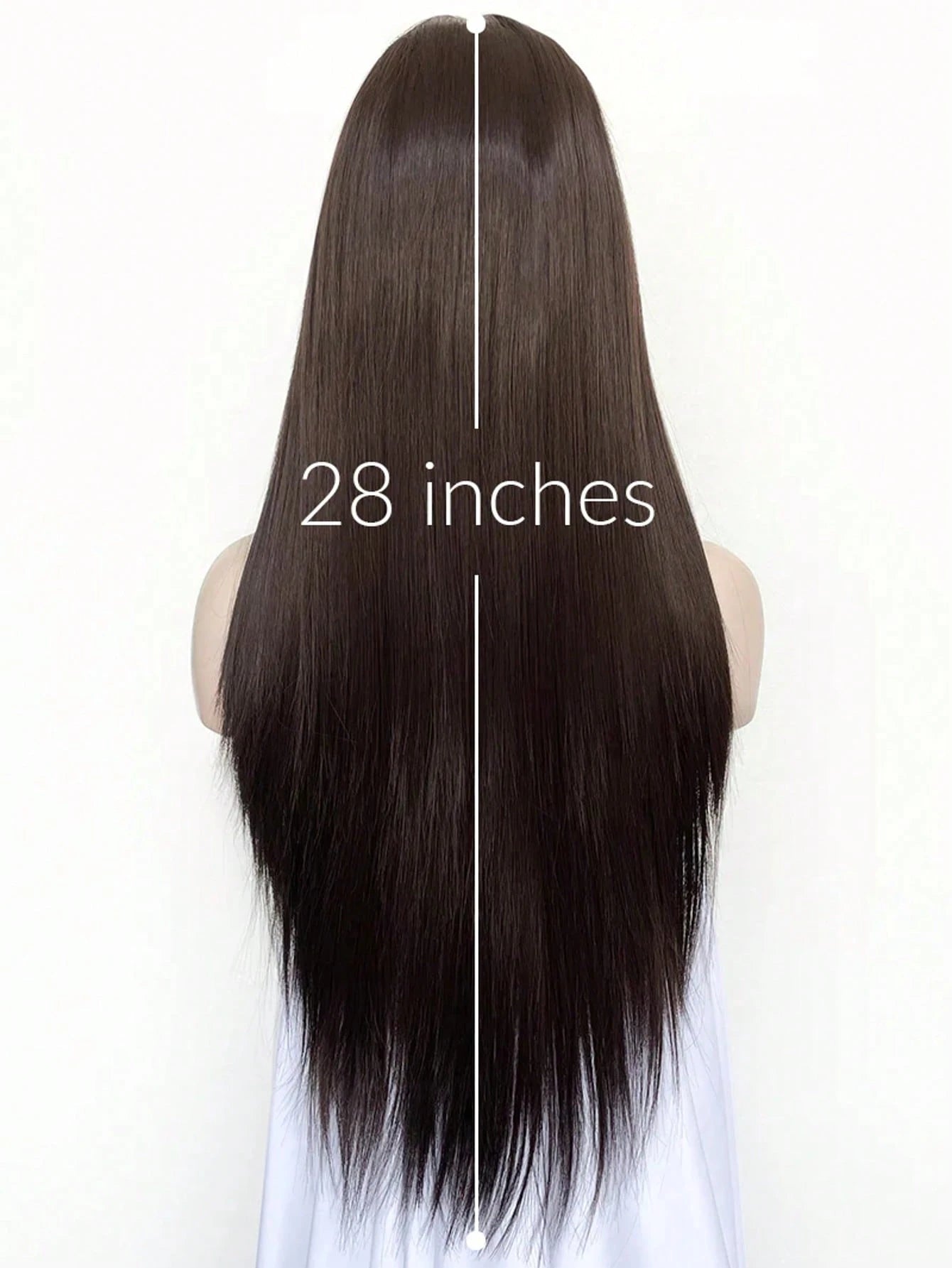 13"X4" 24" Straight Black Color Lace Front Wig For Women - Heat Resistant Synthetic Hair, Pre-Plucked Natural Hairline And Youthful Hair
