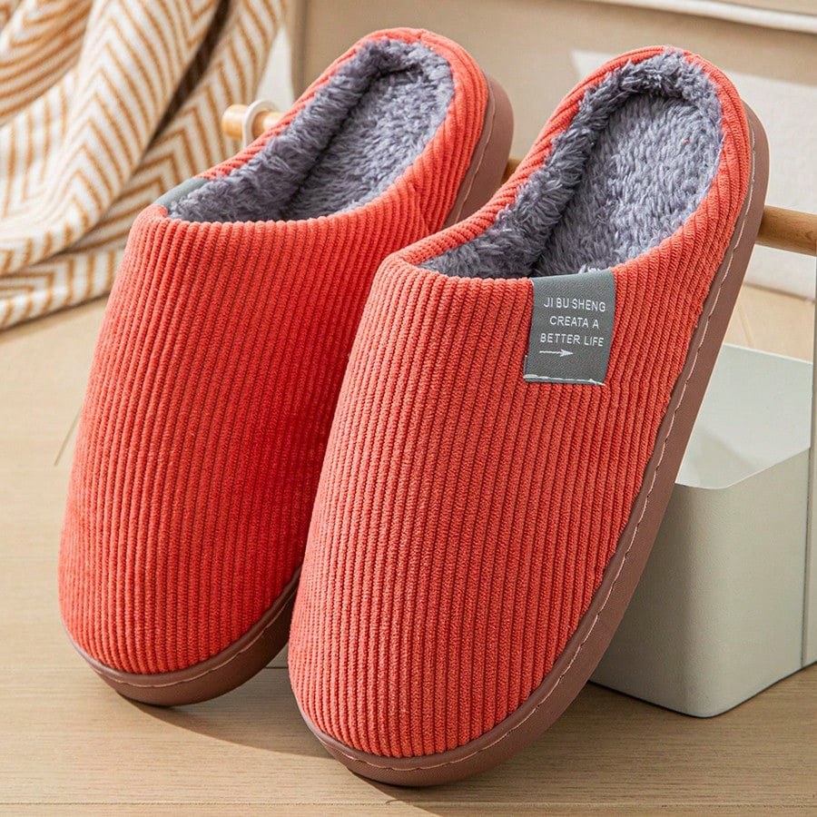 Men's Letter Decor Bedroom Slippers