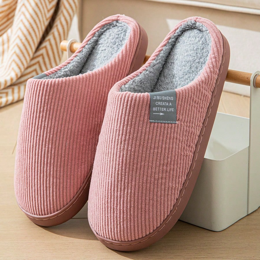 Men's Letter Decor Bedroom Slippers