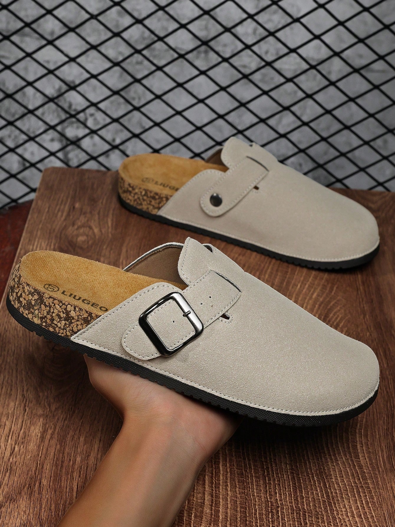 Men's Slip-On Mule Sandals, Soft Wood Casual Slippers