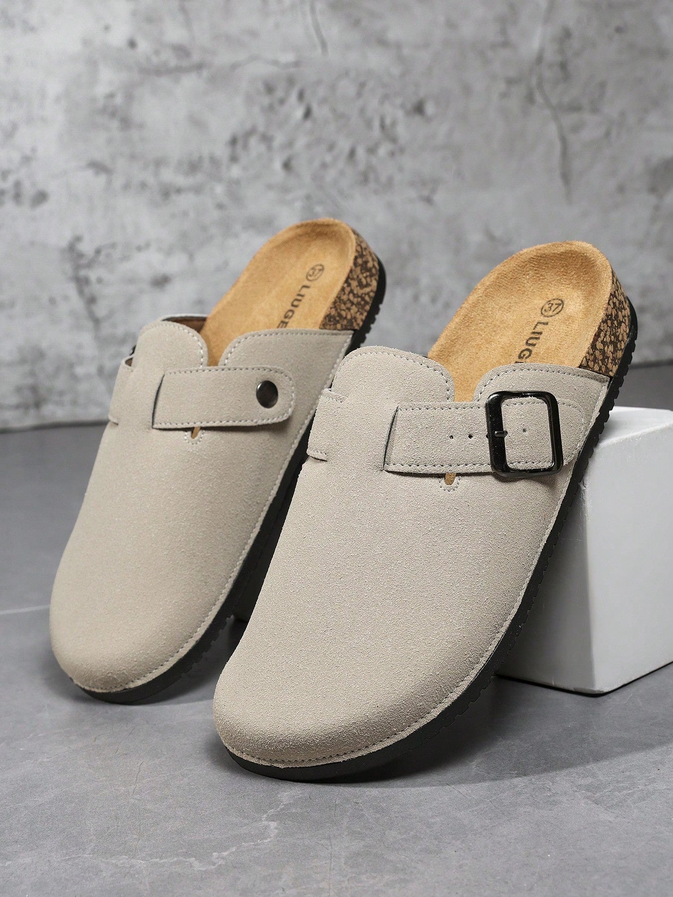 Men's Slip-On Mule Sandals, Soft Wood Casual Slippers